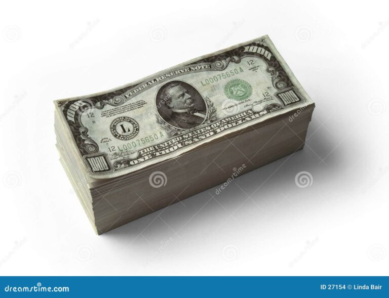 billetes antiguos de mil dolares apilados
