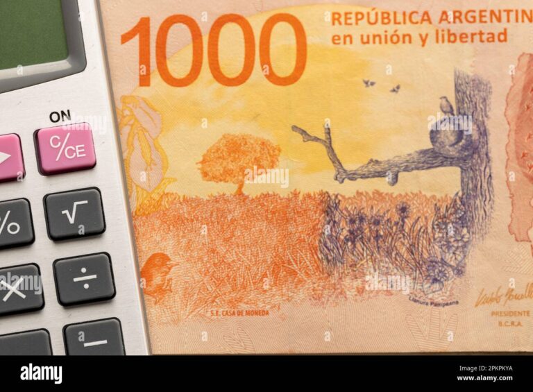 billetes argentinos con calculadora financiera