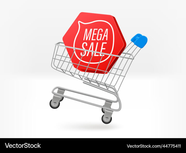 carrito de compras con etiquetas de descuento 1