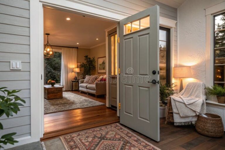 casa acogedora con puertas abiertas