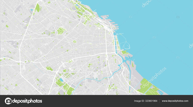 mapa callejero de argentina con marcadores urbanos
