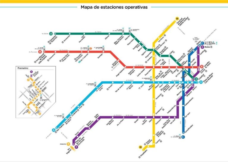 mapa colorido de estaciones de subte buenos aires