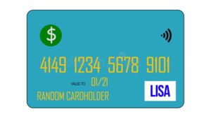 tarjeta bancaria con iconos de descuento mayo