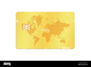 tarjeta visa con mapa mundial de fondo