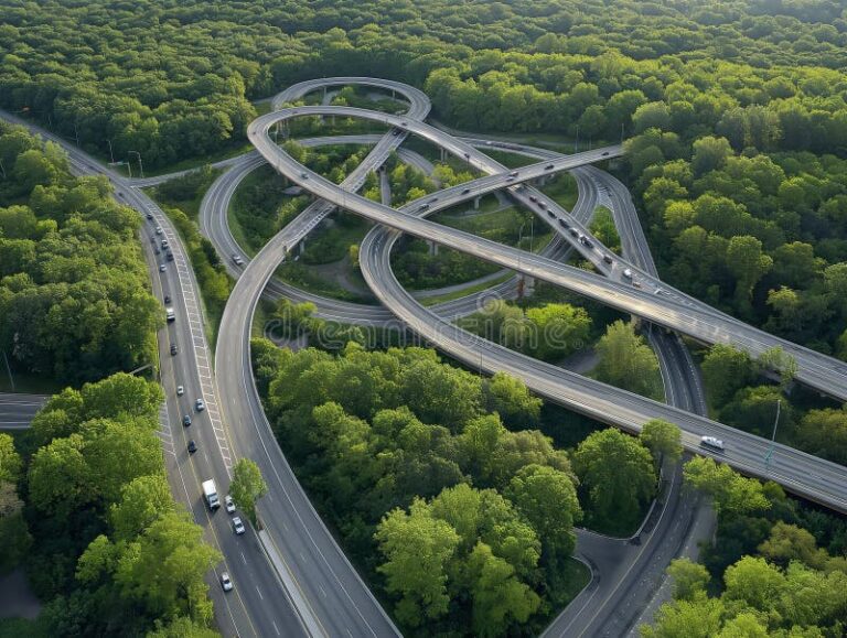 vista aerea autopista moderna paisaje natural